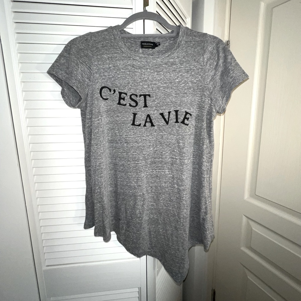 Poolhouse C’est La Vie tee shirt in Grey size Medium